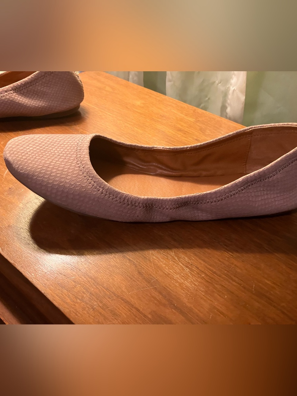Lucky Brand Women's Pink nude Textured Ballet Flats size 12 - Picture 5 of 5